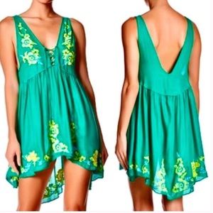 NWT Free People Embroidered Aida Slip Dress